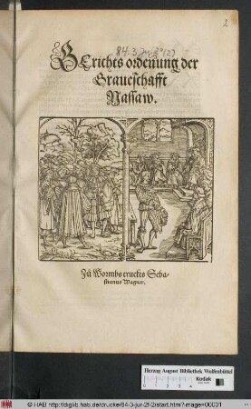 Gerichts ordenung der Graueschafft Nassaw.