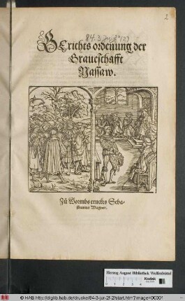 Gerichts ordenung der Graueschafft Nassaw.