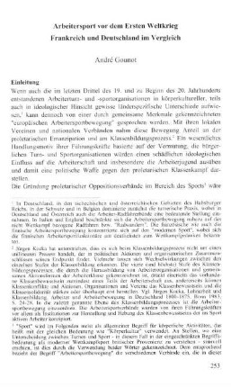 Arbeitersport vor dem Ersten Weltkrieg. Frankreich und Deutschland im Vergleich