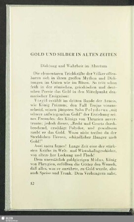 Gold Und Silber In Alten Zeiten