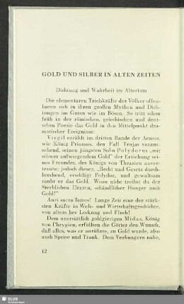 Gold Und Silber In Alten Zeiten