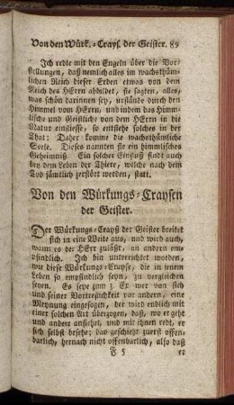 Von den Würkungs-Craysen der Geister.