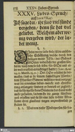 XXXV. Liebes-Spruch, auß Lucae VII, 47