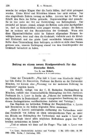 228-240, Beitrag zu einem neuen Strafgesetzbuch für das Deutsche Reich