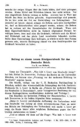 228-240, Beitrag zu einem neuen Strafgesetzbuch für das Deutsche Reich