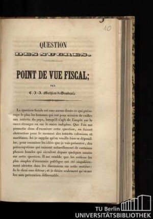 Question des sucres : point de vue fiscal