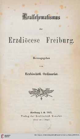 Realschematismus der Erzdiöcese Freiburg