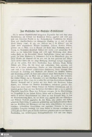 Zur Geschichte des Gohliser Schlößchens