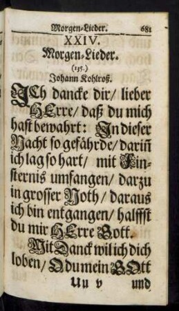 XXIV. Morgen-Lieder.