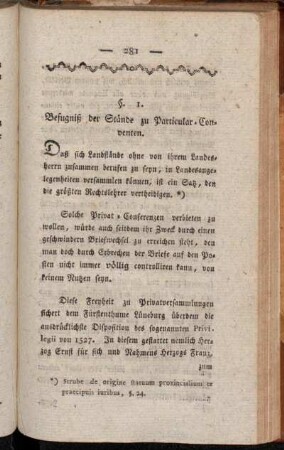 §. 1. Befugniß der Stände zu Particular-Conventen.