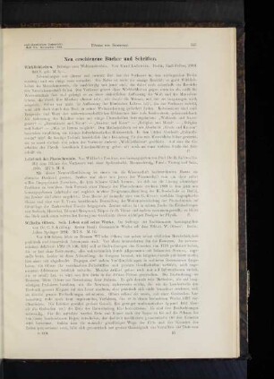 Neu erschienene Bücher und Schriften.