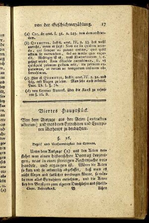 Viertes Hauptstück. Von dem Auszuge aus den Acten [extractus actorum] und was beym Extrahiren und Exerpiren überhaupt zu beobachten.