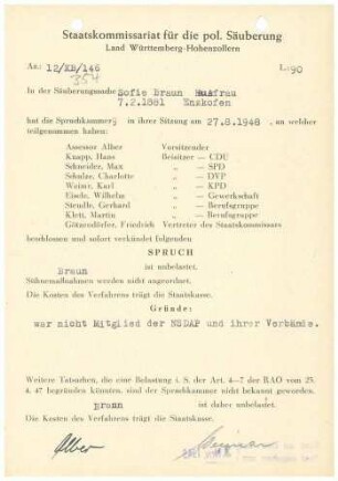 Braun, Sofie