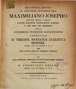 De regia maiestate liberarum civitatum scriptoribus celebrata