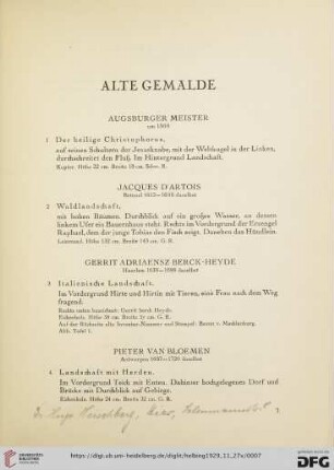 Alte Gemälde (Nr. 1-51)