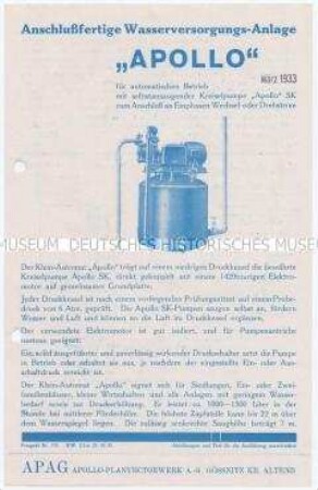 Anschlussfertige Wasserversorgungsanlage "Apollo"