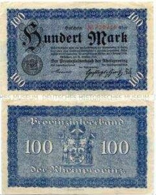 Rheinprovinz, 100 Mark