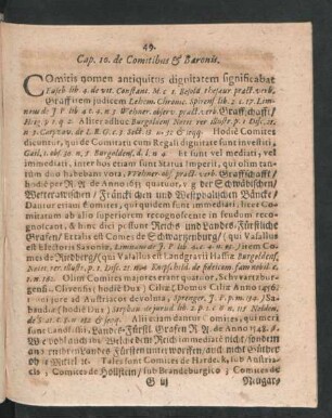 Cap. 10. de Comitibus & Baronis.