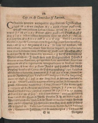Cap. 10. de Comitibus & Baronis.