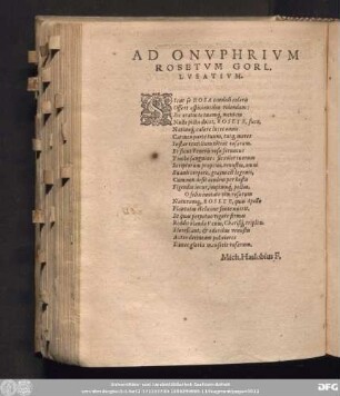 Ad Onuphrium Rosetum Gorl. Lusatium.