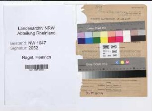 Entnazifizierung Heinrich Nagel , geb. 13.10.1890 (Gemeindehelfer)