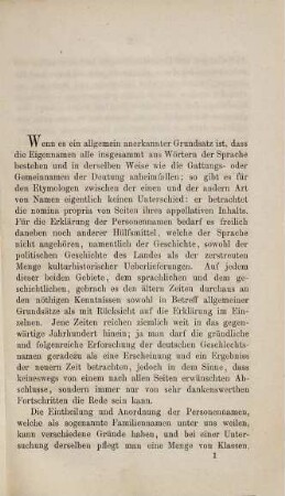 Die altdeutschen Personennamen in ihrer Entwickelung und Erscheinung als heutige Geschlechtsnamen