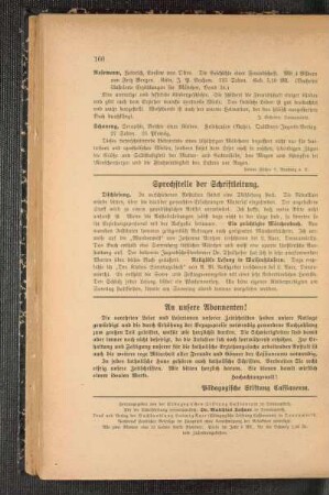 Sprechstelle der Schriftleitung