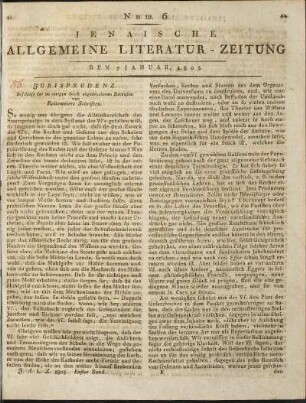 Num. 6. Den 7. Januar 1805