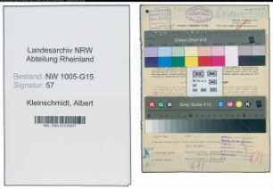 Entnazifizierung Albert Kleinschmidt , geb. 15.06.1911 (Abt.Leiter)