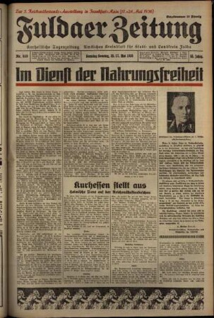 Erste Ausgabe vom Sonntag, den 17. Mai 1936.