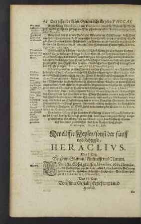 Der eilffte Keyser/ sonst der fünff und sechzigste: Heraclius.