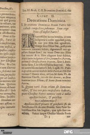 Caput. II. De oratione Dominica.