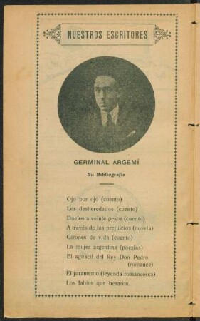 Nuestros escrítores - Germinal Argemí