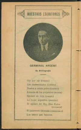 Nuestros escrítores - Germinal Argemí