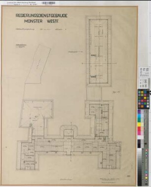 Münster (Münster) Regierung Bl. 7 Grundriß Balkenlage 1953 1 : 100 94 x 71 Zeichnung Hochbauamt Münster