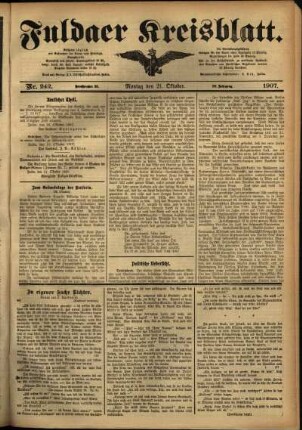 Ausgabe vom Montag, den 21. Oktober 1907.