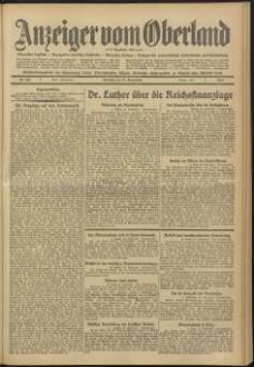 Anzeiger vom Oberland : Tageszeitung für das Oberamt Biberach und die Stadtgemeinde Biberach