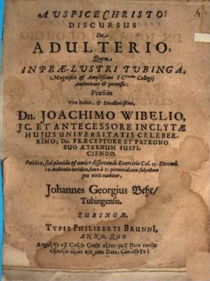 Discursus de adulterio