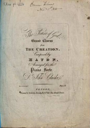 The praise of god : grand chorus from The creation