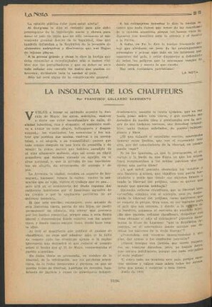 La insolencia de los chauffeurs