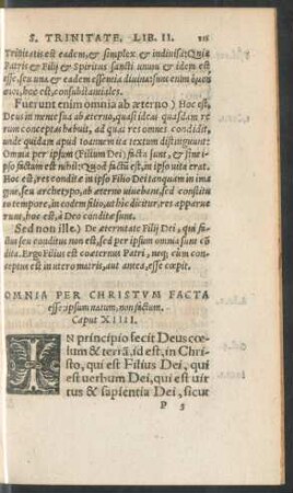Omnia Per Christum Facta esse ipsum natum, non factum. Caput XIIII.