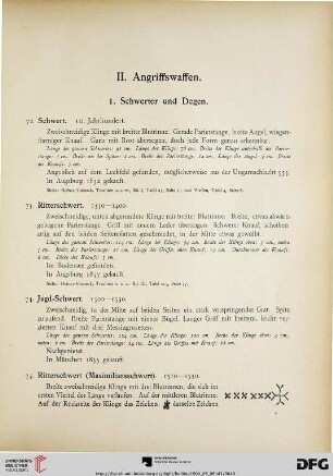 II. Angriffswaffen (Nr. 72-108)
