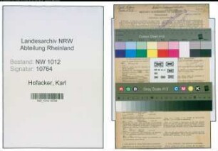 Entnazifizierung Karl Hofacker , geb. 09.09.1914 (Kaufmann)