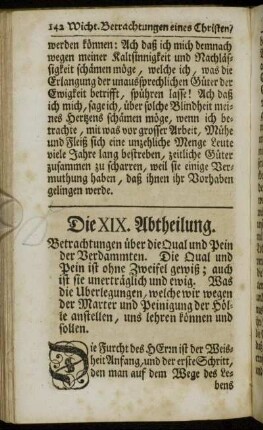 Die XIX. Abtheilung.