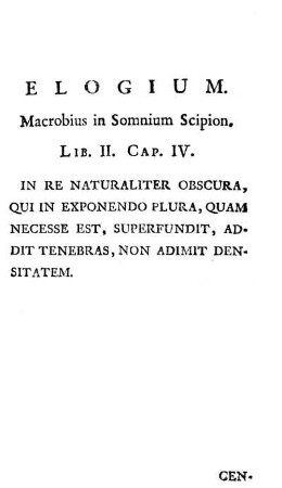 Elogium. Macrobius in Simnium Scipion.
