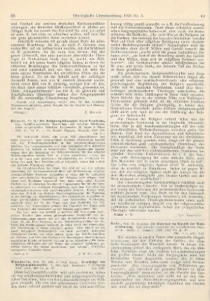 64-66 [Rezension] Behn, Siegfried, Die Wahrheit im Wandel der Weltanschauung. Eine kritische Geschichte der metaphysischen Philosophie