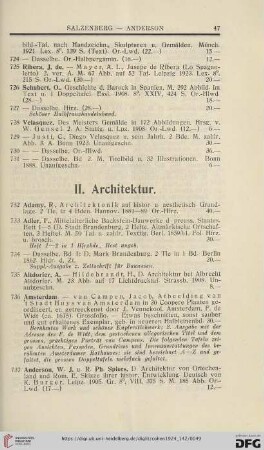 II. Architektur (Nr. 732 - 852)