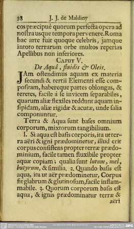 Caput V. De Aqua, fluidis & Oleis