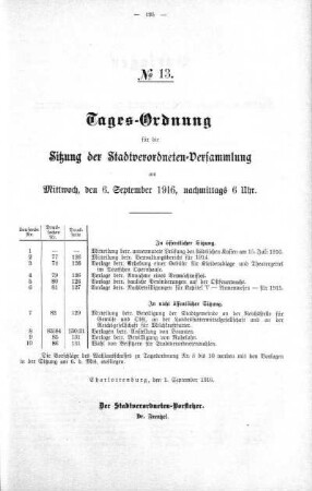 Tages-Ordnung, 06. September 1916