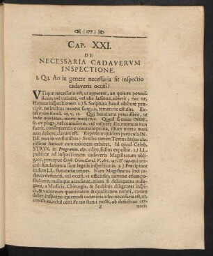 Cap. XXI. De Necessaria Cadeverum Inspectione